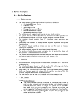 Cloud storage solution technical requirement | PDF