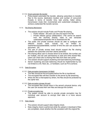 Cloud storage solution technical requirement | PDF