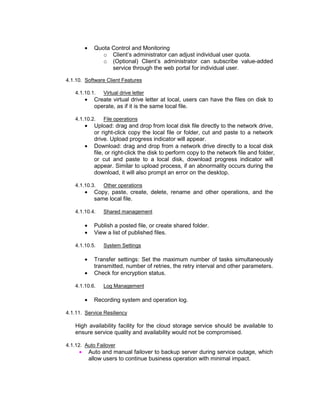 Cloud storage solution technical requirement | PDF