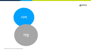 © NEXON Korea Corporation All Rights Reserved.
서버
개발
 