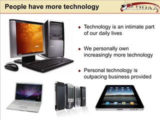 We personally own increasingly more technology