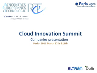 Cloud summit companies presentation