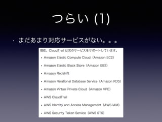 つらい (1)
• まだあまり対応サービスがない。。。
 