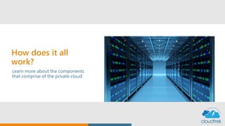 How does it all
work?
Learn more about the components
that comprise of the private cloud
 