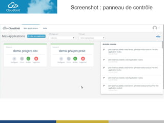 Screenshot : panneau de contrôle
 