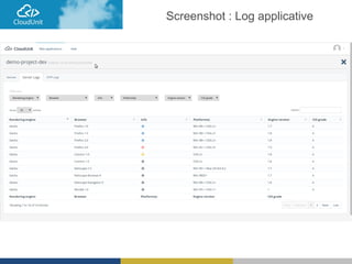 Screenshot : Log applicative
 