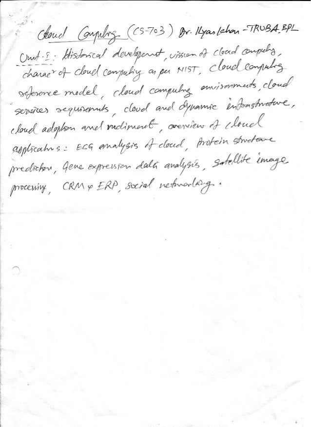 Cloud computing notes RGPV unit 1