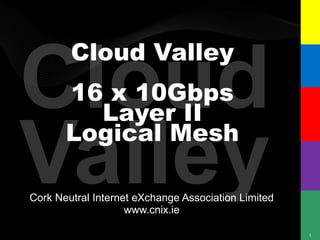 Cloud Valley 16 x 10Gbps Layer II Logical Mesh Cork Neutral Internet eXchange Association Limited www.cnix.ie 