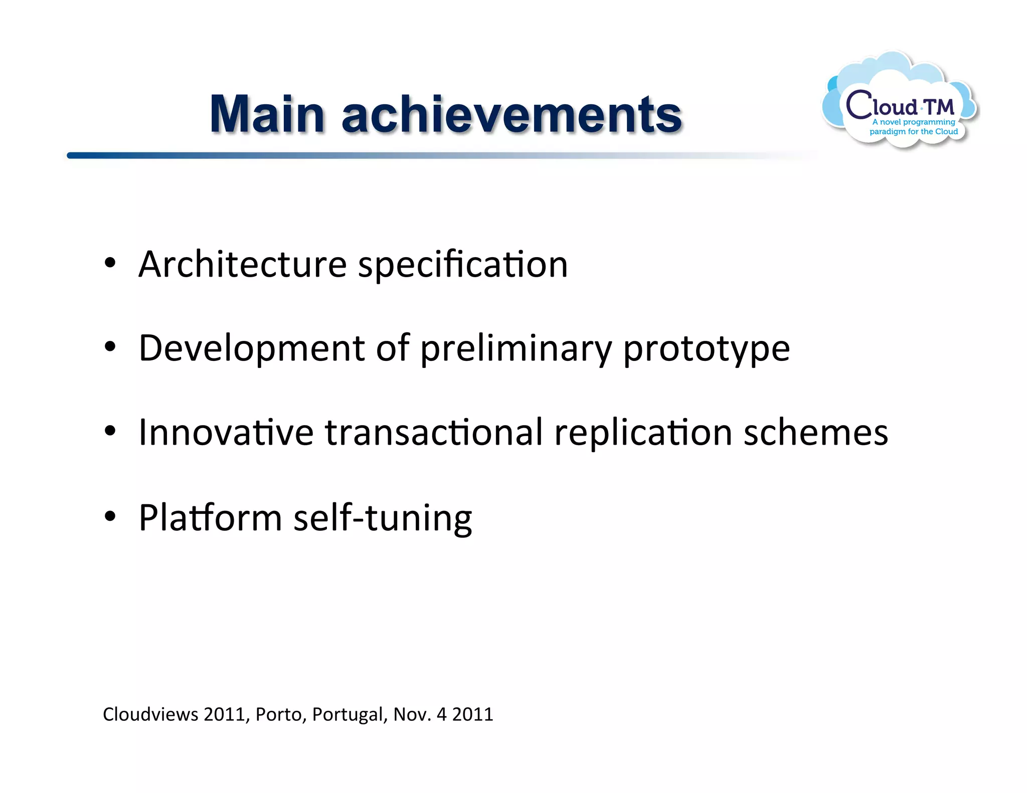 Main achievements

•  V':+3%&:%<'&!$2&:3f:#J.(!!

•  ,&7&N.2/&(%!.-!2'&N3/3(#'8!2'.%.%82&!

•  ?((.7#J7&!%'#($#:J.(#N!'&2N3:#J.(!$:+&/&$!

•  *N#a.'/!$&N-C%<(3(!



BN.<)73&P$!FGMM>!*.'%.>!*.'%<#N>!@.7]!U!FGMM!
 