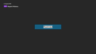 3. Exploit K8S
3.10 Report History
Restricted
 