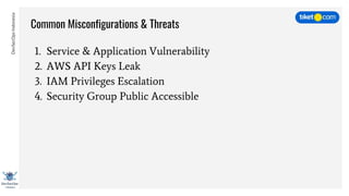 DevSecOpsIndonesia
Common Misconfigurations & Threats
1. Service & Application Vulnerability
2. AWS API Keys Leak
3. IAM Privileges Escalation
4. Security Group Public Accessible
 