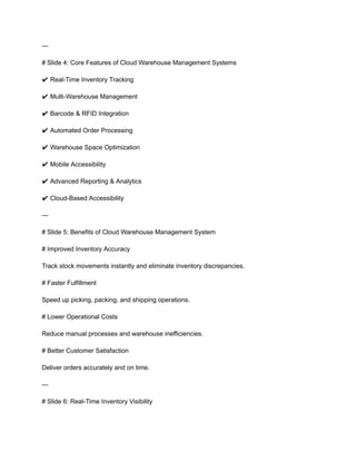 Complete Guide to Modern Warehouse Operations | PDF