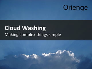 Cloud Washing

Making complex things simple

 