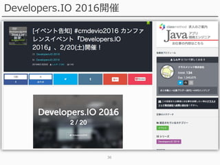 36
Developers.IO 2016開催
 