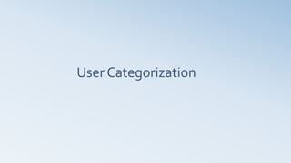 User Categorization
 
