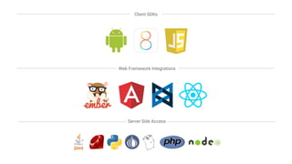 Web Framework Integrations
Server Side Access
Client SDKs
 