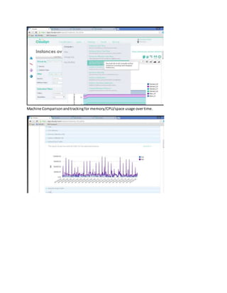 Machine Comparisonandtrackingfor memory/CPU/space usage overtime.
 