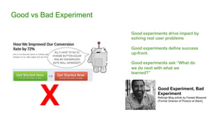 Good vs Bad Experiment
Good Experiment, Bad
Experiment
Reforge Blog article by Fareed Mosavat
(Former Director of Product ...