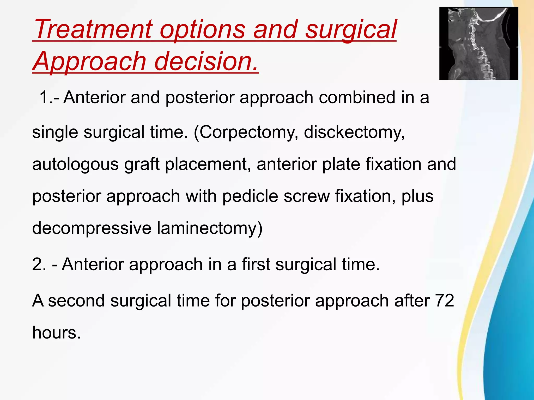 Clowards Anterior approach with Interbody fusion in a patient with AO ...