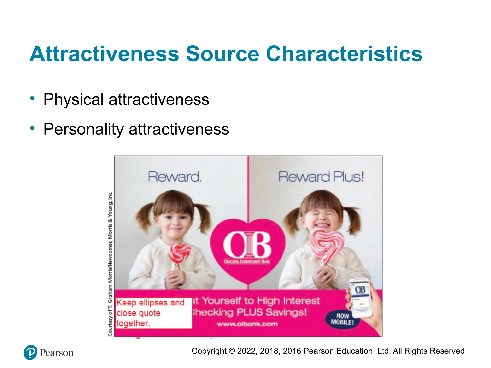 Copyright © 2022, 2018, 2016 Pearson Education, Ltd. All Rights Reserved
Attractiveness Source Characteristics
• Physical attractiveness
• Personality attractiveness
 