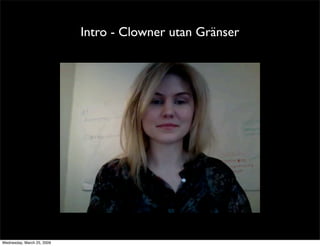 Intro - Clowner utan Gränser




Wednesday, March 25, 2009
 
