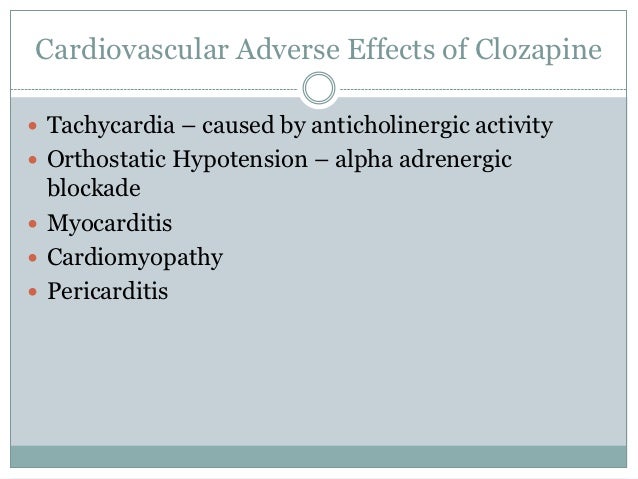Clozapine Clozaril Side Effects