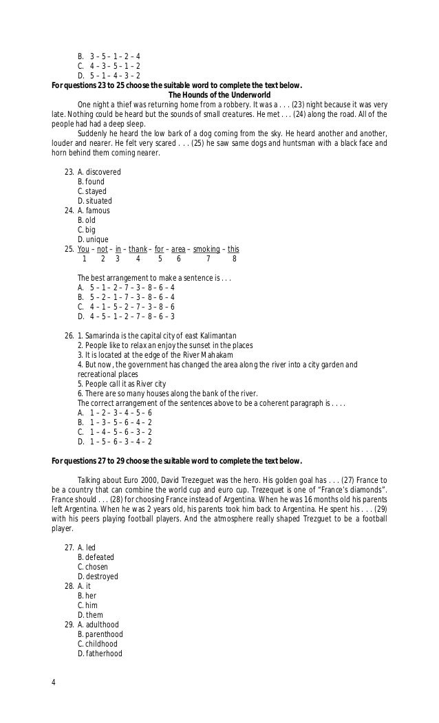 Cloze Passages And Jumble Sentences Un Challenge