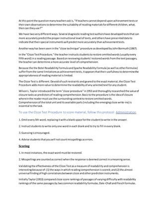 Cloze test | DOCX