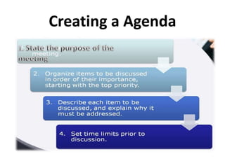 Creating a Agenda
 