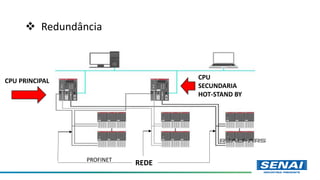  Redundância
CPU PRINCIPAL
CPU
SECUNDARIA
HOT-STAND BY
REDE
PROFINET
 