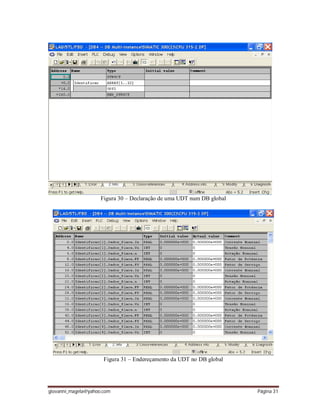 giovanni_magela@yahoo.com Página 31
Figura 30 – Declaração de uma UDT num DB global
Figura 31 – Endereçamento da UDT no DB global
 