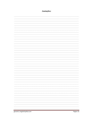 giovanni_magela@yahoo.com Página 76
Anotações:
__________________________________________________________________
__________________________________________________________________
__________________________________________________________________
__________________________________________________________________
__________________________________________________________________
__________________________________________________________________
__________________________________________________________________
__________________________________________________________________
__________________________________________________________________
__________________________________________________________________
__________________________________________________________________
__________________________________________________________________
__________________________________________________________________
__________________________________________________________________
__________________________________________________________________
__________________________________________________________________
__________________________________________________________________
__________________________________________________________________
__________________________________________________________________
__________________________________________________________________
__________________________________________________________________
__________________________________________________________________
__________________________________________________________________
__________________________________________________________________
__________________________________________________________________
__________________________________________________________________
__________________________________________________________________
__________________________________________________________________
__________________________________________________________________
__________________________________________________________________
__________________________________________________________________
__________________________________________________________________
__________________________________________________________________
__________________________________________________________________
__________________________________________________________________
__________________________________________________________________
__________________________________________________________________
__________________________________________________________________
__________________________________________________________________
__________________________________________________________________
__________________________________________________________________
__________________________________________________________________
 