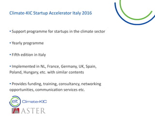 Climate KIC Project [L. Sanchez, ASTER] | PDF