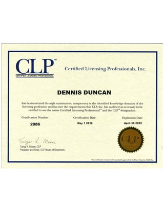 Certified Licensing Professional Certification