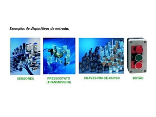 Exemplos de dispositivos de entrada:
 