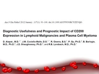 Lab Diagnosis of Chronic lymphoproliferative disorders (CLPD ...
