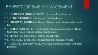Mastering Time Management: Strategies for Productivity and Balance | PPTX
