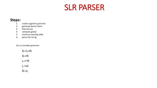 CLR AND LALR PARSER | PPTX