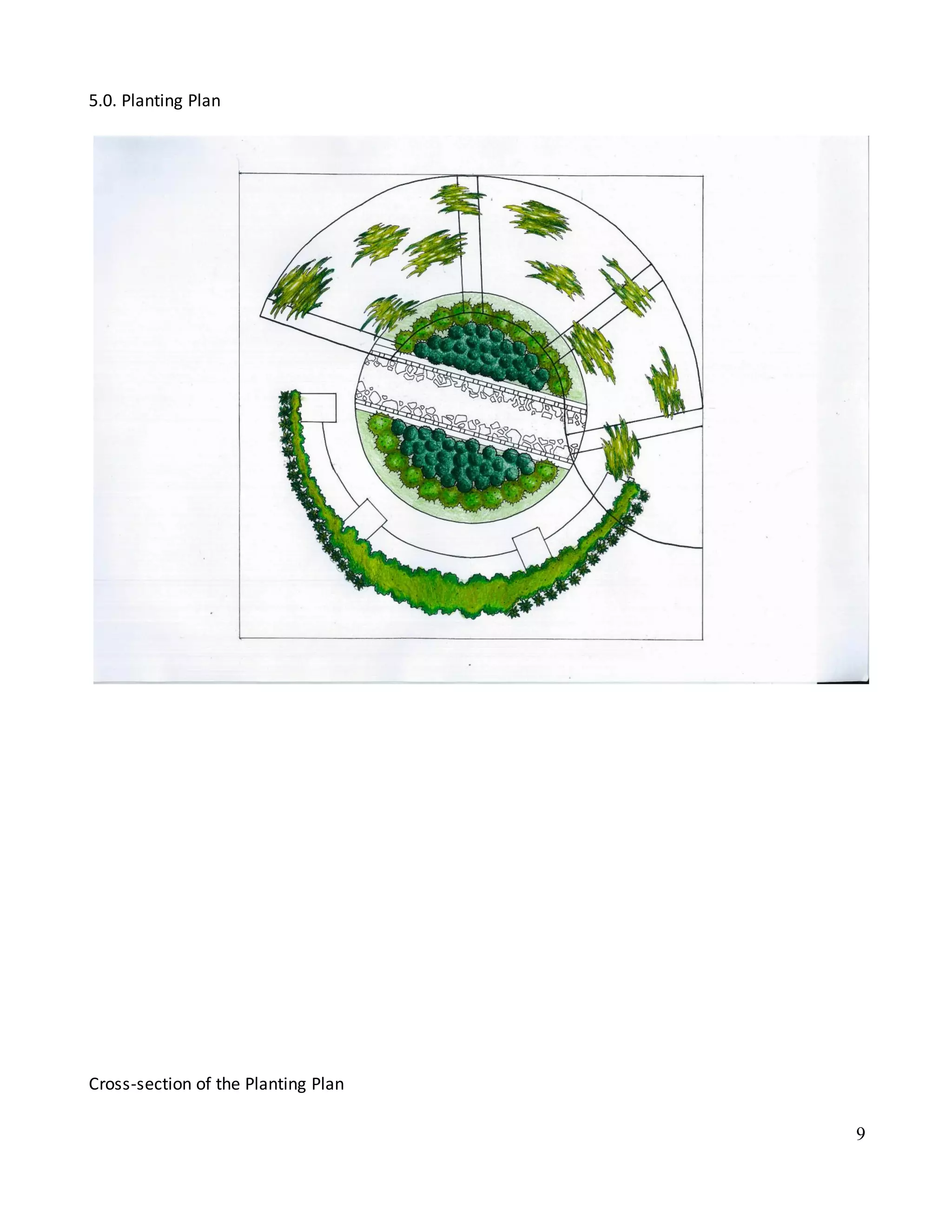 9
5.0. Planting Plan
Cross-section of the Planting Plan
 