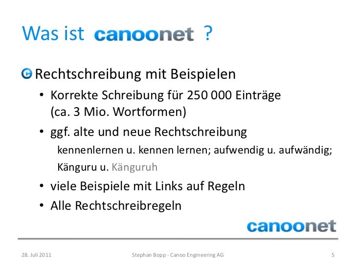 Kennenlernen rechtschreibung 2011