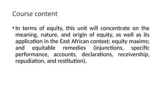 CLS 223 EQUITY AND LAW OF TRUST Course Outline-September-December 2024.pptx