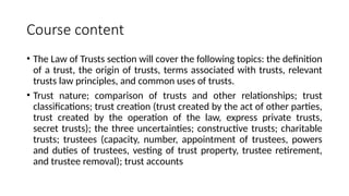 CLS 223 EQUITY AND LAW OF TRUST Course Outline-September-December 2024.pptx