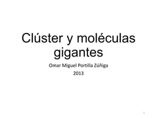 Clúster y moléculas
gigantes
Omar Miguel Portilla Zúñiga
2013

1

 