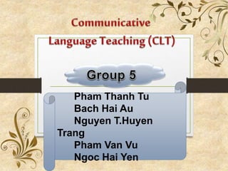 Pham Thanh Tu 
Bach Hai Au 
Nguyen T.Huyen 
Trang 
Pham Van Vu 
Ngoc Hai Yen 
 