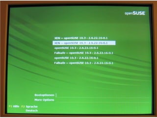 Xen Kernel Auswahl




02.03.08       Virtualisierung - Pannen                                 14
                                          http://www.boettger-consulting.de/
 