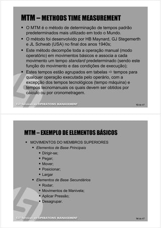 Standard Tempos Estudo do Trabalho - Mediao do tempo 2014 | PDF