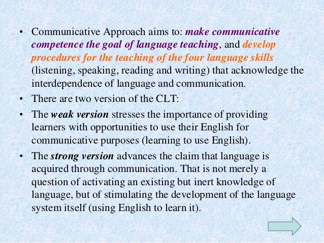 Communicative language teaching essay
