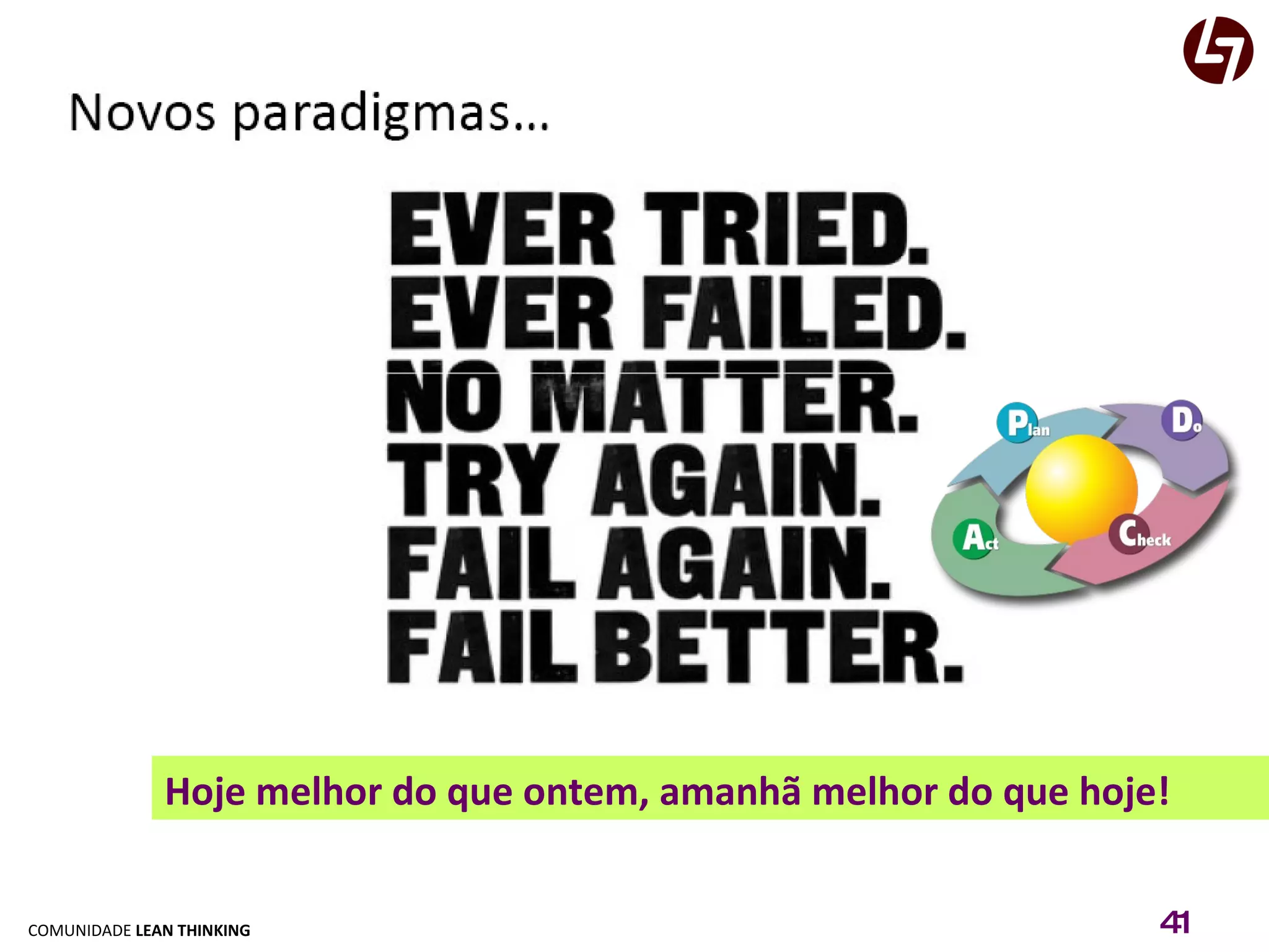 Hoje melhor do que ontem, amanhã melhor do que hoje! 