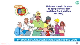 Melhorar o modo de ser e 
de agir para viver com 
qualidade (no trabalho e 
em casa). 
UM LOCAL PARA CADA COISA E CADA COISA NO SEU LOCAL 
CLT SERVICES www.cltservices.net 39 
 