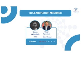COLLABORATION MEMBRES
Simon
Uyttendaele
CEO
Victor
Tavernier
Sales Manager
 